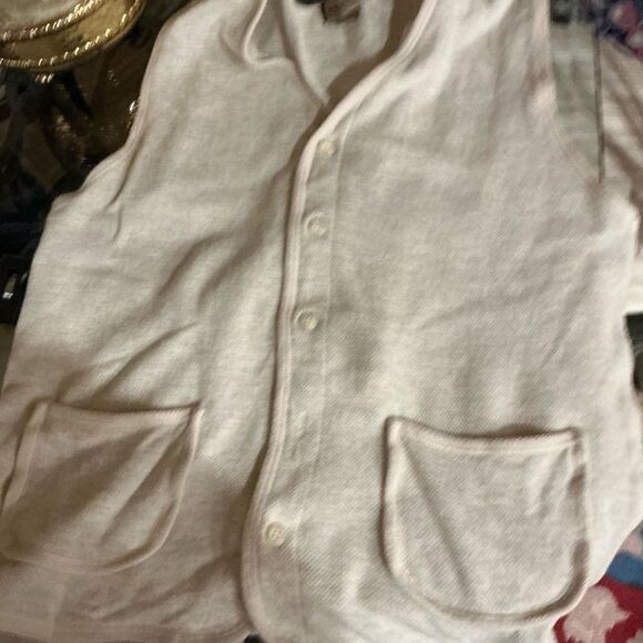 VINTAGE Reunion Cream and Tan Cardigan Sweater with Textured Fabric 80’s - Picture 4 of 4